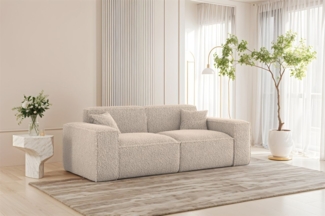 Sofa Designersofa CELES PREMIUM 2-Sitzer in Stoff Sven Cappuccino