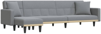 vidaXL Schlafsofa in L-Form Hellgrau 275x140x70 cm Stoff 3157232