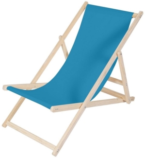 Strandliege Liegestuhl Gartenliege Klappbar Sonnenliege Holz Faltbar Blau Outdoor-Möbel Erholung Terrasse verstellbare Rückenlehne Armlehnen