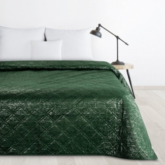 Design91 Tagesdecke Edler Bettüberwurf mit dezentem Silberglanz, Luxus-Patchwork Tagesdecke aus Velours, edle Steppung