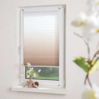 HOMBERA Plissee Farbverlauf, ohne Bohren, verspannt durch 4 Klemmträger, Klemmfix-Montage, lichtdurchlässig, dekorativ