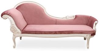 Casa Padrino Luxus Barock Chaiselongue Rosa / Creme - Prunkvolle Massivholz Recamiere - Luxus Wohnzimmer Möbel im Barockstil - Barock Möbel - Edel & Prunkvoll
