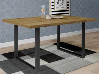 Esstisch >Talbert< in Artisan Eiche Schwarz aus Metall - 160x74,4x90cm (BxHxT)