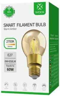 WOOX R9078 Intelligentes Leuchtmittel Braun Gold WLAN LED E27 Bernstein
