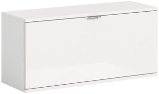 furnling Schuhbank Professor, 1 Klappe, 4 Fächer, Stauraum, Hochglanz Front, Breite 92 cm, weiß
