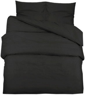 vidaXL Bettwäsche-Set Schwarz 200x220 cm Leichte Mikrofaser 135977