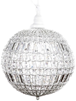 Grafelstein Hängeleuchten Kugellampe CRISTAL weiß mit Kristallen Kugelleuchte Hängelampe Kugel
