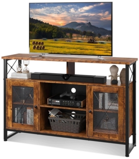 WLIVE Lowboard 128 cm TV Schrank mit Stauraum, TV Board für Fernseher bis zu 55 Zoll (Fernsehtisch mit Türen & Regalen, 1), Sideboard für Wohnzimmer, Esszimmer, Büro