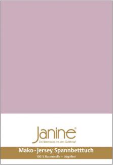 Janine Mako-Jersey Spannbetttuch Spannbettlaken 100% naturreine Baumwolle 21 altrose 90-100cm x 190-200cm