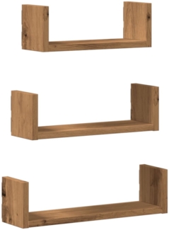 vidaXL Wandregale 3 Stk. Artisan-Eiche Holzwerkstoff 853316