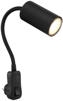 Wandleuchte Innen Wandlampe mit Schalter Wohnzimmer Schlafzimmer Schwarz Lese...