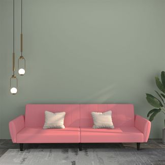 vidaXL Schlafsofa 2-Sitzer Rosa Samt 375861