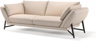 Sofanella 3-Sitzer ESTELLA Ledersofa italienisch Ledercouch in Creme M: 226 Breite x 99 Tiefe