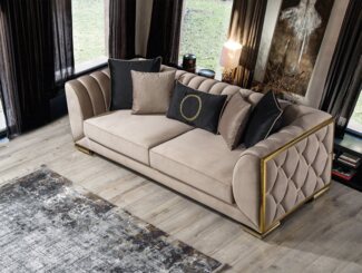 Villa Möbel Sofa Casablanca, 1 Stk. 3-Sitzer, Handmade Quality,strapazierfähiger,pflegeleichter Mikrofaserstoff