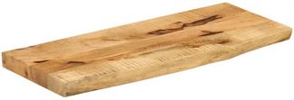 vidaXL Tischplatte 90x40x2,5 cm Baumkante Massivholz Raues Mangoholz 370347