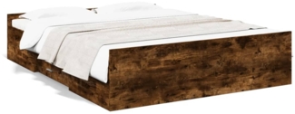 vidaXL Bettgestell mit Schubladen Räuchereiche 150x200cm Holzwerkstoff 3280290