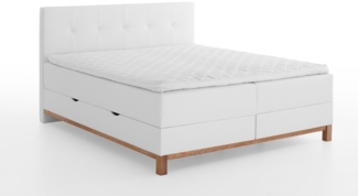 Catania Boxspringbett weiß EicheKunstleder 209cm x 182cm x 116cm