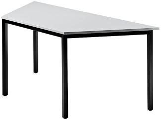 Besprechungstisch DQTR Trapez 160x69cm Grau 4-Fuß Gestellfarbe: Schwarz