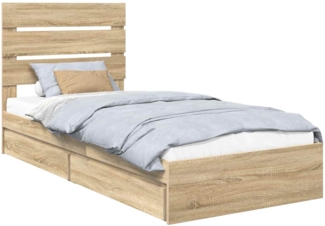 vidaXL Aufbewahrungsbett Sonoma-Eiche 90x190 cm Holzwerkstoff 3411929