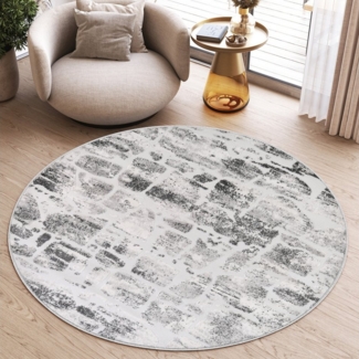 Tapiso Teppich SKY, rund, Höhe: 12 mm, Wohnzimmer, Schlafzimmer, modern Design, Rund