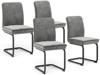 Vicco Freischwinger Grau 4er Set, Eleganza