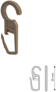 Liedeco Faltenclip, Gardinen, Vorhänge, (Set, 10-St), Faltenlegehaken, für Gardinenringe Öse 10 mm