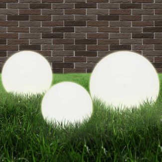 vidaXL 6 Stk. LED-Gartenleuchten-Set Kugelförmig 20/30/40 cm PMMA 277146