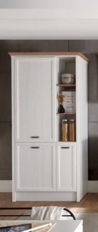 JASMIN Moderner Einbauschrank für Kühlschrank in Pinie hell, Artisan Eiche Optik - Geräumiger Hochschrank Küchenschrank mit viel Stauraum - 104 x 216,5 x 61 cm (B/H/T)