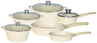 Topf Kochtopf Kasserolle Bratpfannen Set 12tlg Induktion Cheffinger beige DIAC12