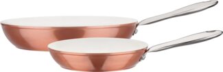 GSW Pfannen-Set Kupfer-Bronze, Aluminium (Set, 2-tlg, 1x Bratpfanne Ø 20 cm- H. 4,3 cm, 1x Bratpfanne Ø 28 cm - H. 5,4 cm), Induktion