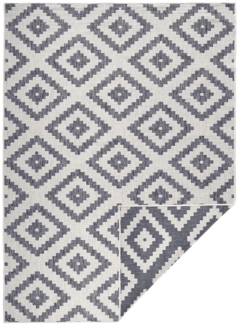 In- & Outdoor Teppich Malta Grau Creme - 80x250x0,5cm