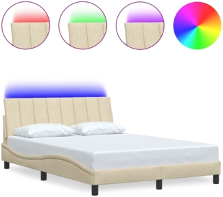 vidaXL Bettgestell ohne Matratze "Hanko" Creme 140x200 cm Stoff 3310466