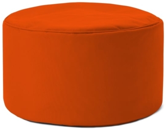 Lumaland Indoor Outdoor Sitzhocker 25x45 cm - Runder Sitzpouf, Sitzsack Bodenkissen, Rundhocker, Bean Bag Pouf - Wasserabweisend - Pflegeleicht - ideal für Kinder und Erwachsene - Orange