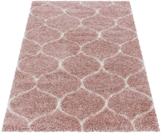 Runder Shaggy Teppich SALSA ROSE 160 X 160cm