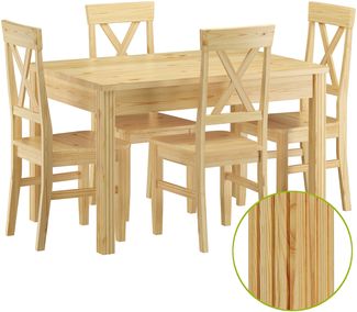 Sitzgarnitur mit Tisch und 4 Stühle Kiefer Massivholz Vollholzmöbel 90.70-51 C-Set 23