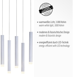 JUST LIGHT 15206-95 BRUNO LED Pendelleuchte 10-flammig alu silber 3000K