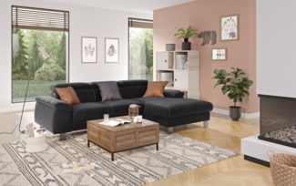 COTTA Ecksofa Komaris L-Form mit Kopfteilverstellung, wahlweise mit Bettfunktion, Bettkasten & Beleuchtung