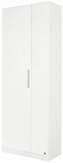 Rauch Möbel Minosa Schrank Garderobenschrank Drehtürenschrank 2-türig, Weiß, inkl. Zubehörpaket Basic 2 Einlegeböden 1 ausziehbarer Kleiderbügelhalter, BxHxT 69 x 197 x 41 cm