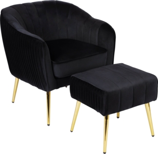 INOSIGN Loungesessel ARROLL mit Hocker, Cocktailsessel, Relaxsessel, Einzelsessel und Hocker bequem gepolstert