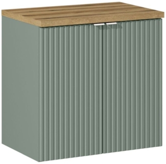 Waschtischunterschrank 60cm in grün und Eiche NEWPORT-56-GREEN