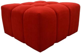 Casa Padrino Luxus Hocker / Sitzhocker Rot 90 x 90 x H. 50 cm - Wohnzimmermöbel