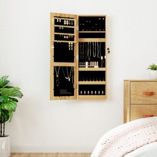 Schmuckschrank, Spiegelschrank mit LED-Beleuchtung Wandmontage