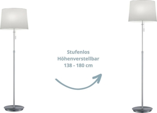 lightling Stehlampe Liam, ohne Leuchtmittel, höhenverstellbar, mit Zugschalter, getrennt schaltbar
