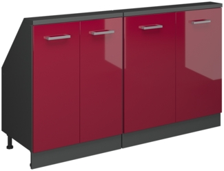 Vicco Dachschrägenschrank Rot Hochglanz/Anthrazit 2er Set, Rion