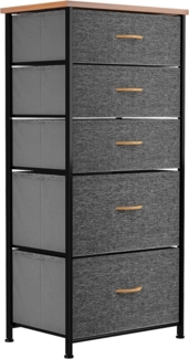 YITAHOME Kommode Schmal 5 Schubladen Stoff Aufbewahrung Industrial Stil