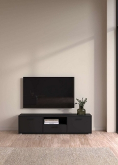 ebuy24 TV-Bank Media TV Tisch 2 Türen 1 Schublade schwarz matt.