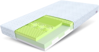 FDM 'Adriano' Schaumstoffmatratze mit zweiseitig, abnehmbaren Bezug, waschbar, Hochelastischer HR Komfortschaum, H2/H3 (Mittelweich/Mittelhart), Höhe 11cm, 80x180 cm