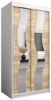 ABIKS MÖBEL Schwebetürenschrank SEWILLA Schlafzimmerschrank - mit Spiegel, Kleiderstange und Regalen