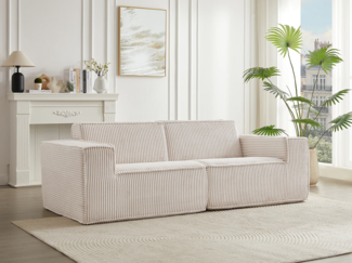 Vente-unique - Sofa 3-Sitzer - Cord - Beige - LUNEKO