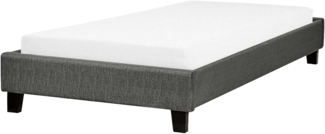 Polsterbett Leinenoptik grau Lattenrost 90x200 cm ROANNE